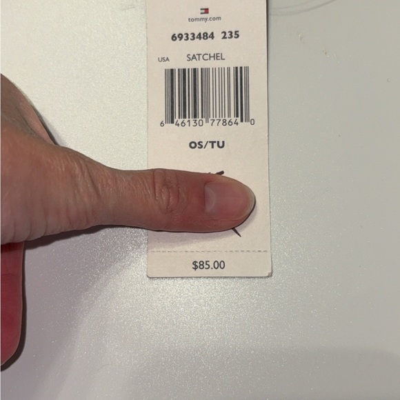 Tommy Hilfiger Tan and Brown Satchel with Red and Blue Stripes - Picture 4 of 6